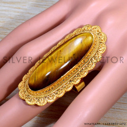 Tiger Eye 925 Sterling Silver Ring (GR-707)