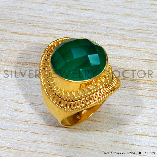 Green Onyx 925 Sterling Silver Ring (GR-708) Green Onyx 925 Sterling Silver Ring (GR-708)