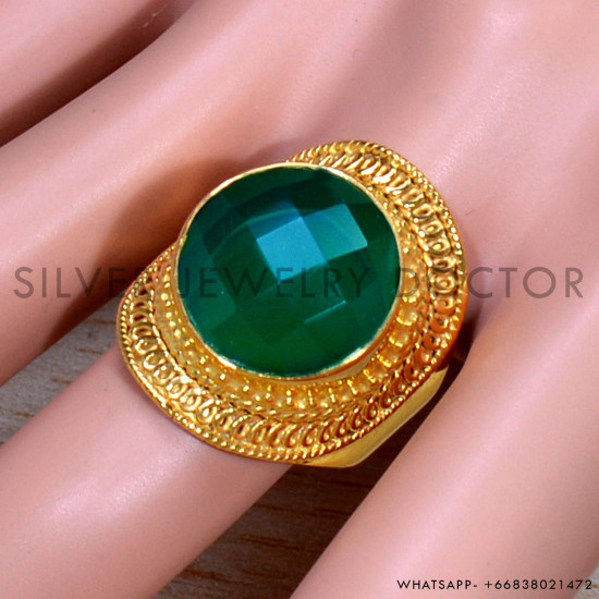 Green Onyx 925 Sterling Silver Ring (GR-708) Green Onyx 925 Sterling Silver Ring (GR-708)
