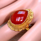Carnelian Gemstone Gold Plated Sterling Silver High Class Jewellery Ring GR-709