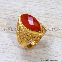 Carnelian 925 Sterling Silver Ring (GR-713)