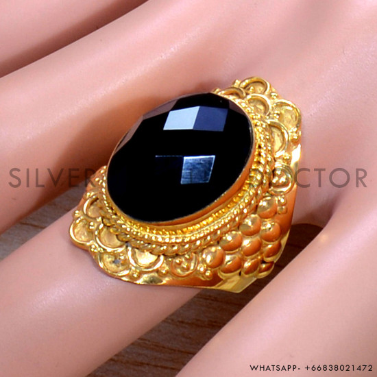 Black Onyx 925 Sterling Silver Ring (GR-719) Black Onyx 925 Sterling Silver Ring (GR-719)