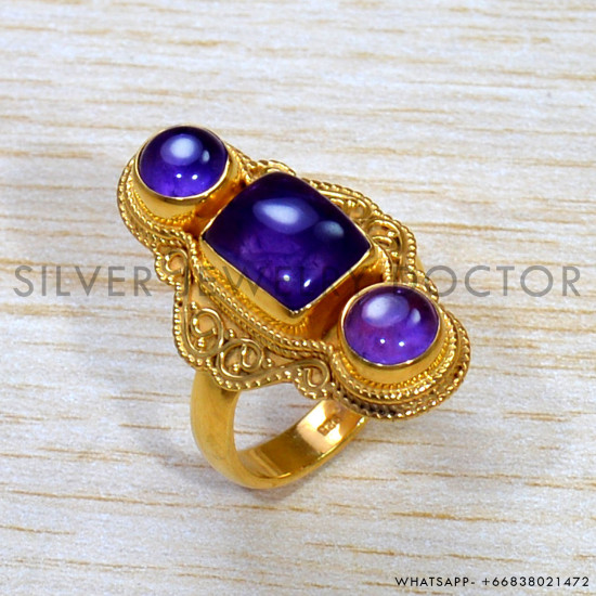 Amethyst 925 Sterling Silver Ring (GR-722) Amethyst 925 Sterling Silver Ring (GR-722)
