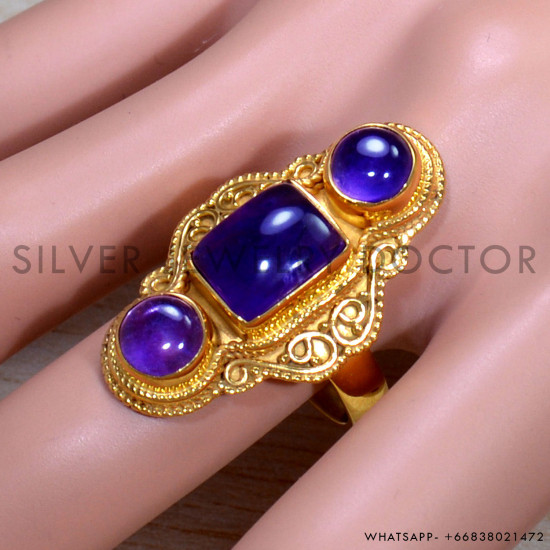Amethyst 925 Sterling Silver Ring (GR-722) Amethyst 925 Sterling Silver Ring (GR-722)