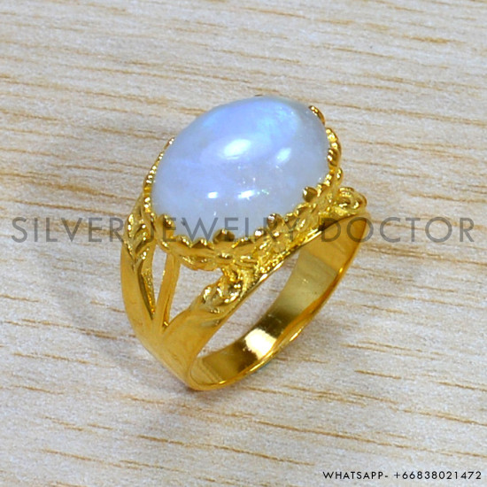 Rainbow Moonstone 925 Sterling Silver Ring (GR-737) Rainbow Moonstone 925 Sterling Silver Ring (GR-737)