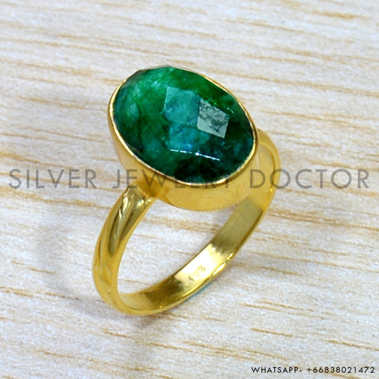 Emerald 925 Sterling Silver Ring (GR-751) Emerald 925 Sterling Silver Ring (GR-751)