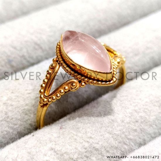 Rose Quartz 925 Sterling Silver Ring (GR-754) Rose Quartz 925 Sterling Silver Ring (GR-754)