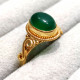 Authentic Gold Plated Pure Sterling Silver Jewelry Nice Green Onyx Gemstone Ring GR-756
