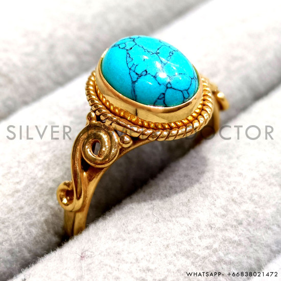 Turquoise 925 Sterling Silver Ring (GR-759)