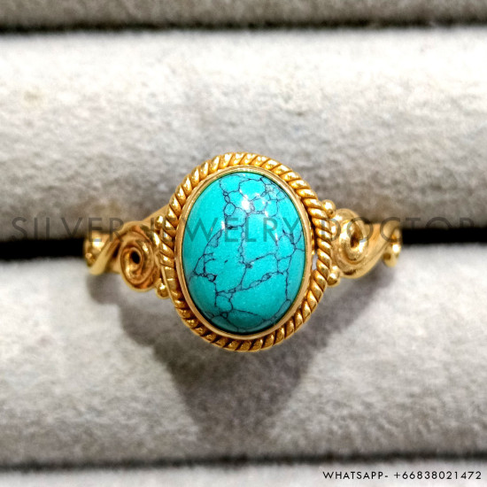 Turquoise 925 Sterling Silver Ring (GR-759)