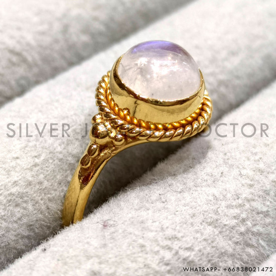 Rainbow Moonstone 925 Sterling Silver Ring (GR-763) Rainbow Moonstone 925 Sterling Silver Ring (GR-763)