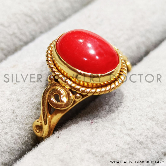 Coral 925 Sterling Silver Ring (GR-766) Coral 925 Sterling Silver Ring (GR-766)