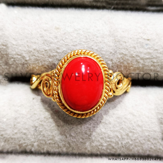 Coral 925 Sterling Silver Ring (GR-766) Coral 925 Sterling Silver Ring (GR-766)