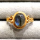 Ancient Look Jewelry Gold Plated Sterling Silver Labradorite Gemstone Ring GR-770