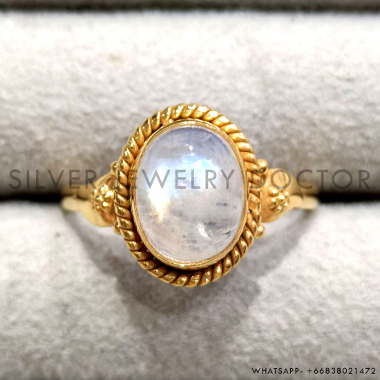 Rainbow Moonstone 925 Sterling Silver Ring (GR-771) Rainbow Moonstone 925 Sterling Silver Ring (GR-771)