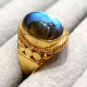 Antique Look Jewelry Labradorite Gemstone Gold Plated Sterling Silver Ring GR-791