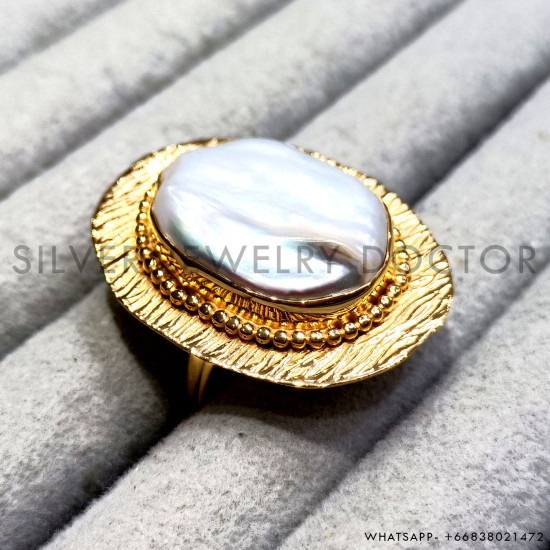 Pearl 925 Sterling Silver Ring (GR-798) Pearl 925 Sterling Silver Ring (GR-798)