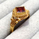 Antique Look Jewelry Gold Plated Sterling Silver Garnet Gemstone Ring GR-800