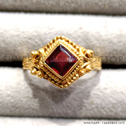 Garnet 925 Sterling Silver Ring (GR-800)