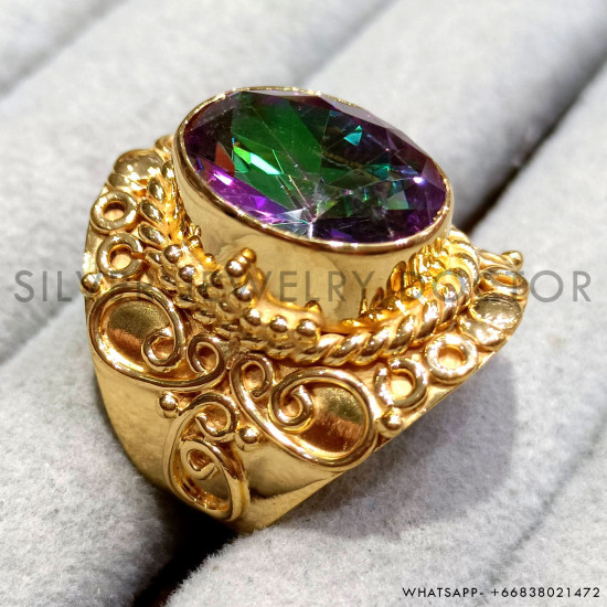 Mystic Topaz 925 Sterling Silver Ring (GR-801) Mystic Topaz 925 Sterling Silver Ring (GR-801)