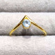 Blue Topaz Gemstone Handmade Gold Plated Sterling Silver Jewelry Ring GR-808