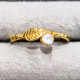 Gold Plated Sterling Silver Semi Precious Jewelry Rainbow Moonstone Ring GR-813
