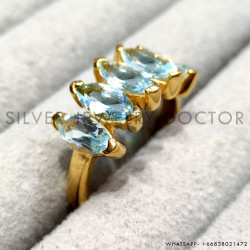 Blue Topaz 925 Sterling Silver Ring (GR-823)