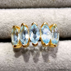 Blue Topaz 925 Sterling Silver Ring (GR-823)