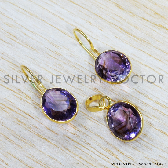 Amethyst 925 Sterling Silver Jewelry Set (GS-568) Amethyst 925 Sterling Silver Jewelry Set (GS-568)