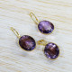 Gold Plated Real 925 Silver Amethyst Gemstone anniversary Gift Jewelry Set GS-569