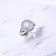 Wholesale Rainbow Moonstone 925 Silver Round Solitaire Rings | MYS BR100 Wholesale Rainbow Moonstone 925 Silver Round Solitaire Rings | MYS BR100