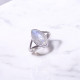 Wholesale Rainbow Moonstone 925 Silver Marquise Solitaire Rings | MYS BR102 Wholesale Rainbow Moonstone 925 Silver Marquise Solitaire Rings | MYS BR102