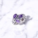 Wholesale Multi-Gemstone 3-Stone 925 Silver Triple Band Rings | MYS BR103 Wholesale Multi-Gemstone 3-Stone 925 Silver Triple Band Rings | MYS BR103