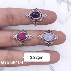 Wholesale Multi-Gemstone 925 Silver Vintage Gothic Lace Rings | MYS BR104