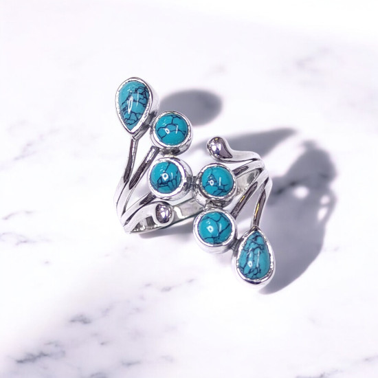 Wholesale Multi-Gemstone 6-Stone 925 Silver Branch Cluster Rings | MYS BR105 Wholesale Multi-Gemstone 6-Stone 925 Silver Branch Cluster Rings | MYS BR105