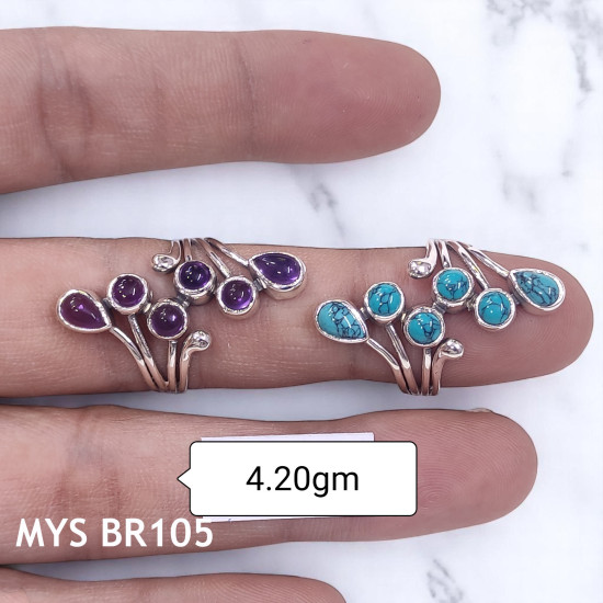 Wholesale Multi-Gemstone 6-Stone 925 Silver Branch Cluster Rings | MYS BR105 Wholesale Multi-Gemstone 6-Stone 925 Silver Branch Cluster Rings | MYS BR105