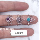 Wholesale Multi-Gemstone 925 Silver Lotus Crown Tiara Rings | MYS BR107 Wholesale Multi-Gemstone 925 Silver Lotus Crown Tiara Rings | MYS BR107