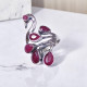 Wholesale Multi-Gemstone 6-Stone 925 Silver Peacock Spray Rings | MYS BR108 Wholesale Multi-Gemstone 6-Stone 925 Silver Peacock Spray Rings | MYS BR108