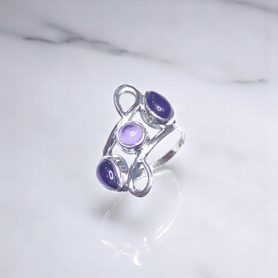 Wholesale Multi-Gemstone 3-Stone 925 Silver Infinity Cage Rings | MYS BR111 Wholesale Multi-Gemstone 3-Stone 925 Silver Infinity Cage Rings | MYS BR111