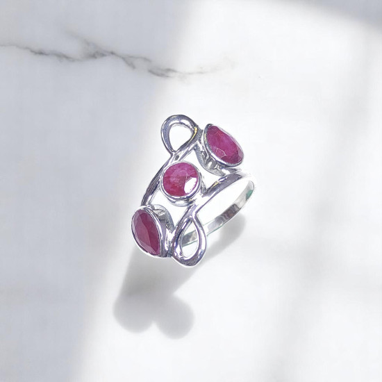 Wholesale Multi-Gemstone 3-Stone 925 Silver Infinity Cage Rings | MYS BR111 Wholesale Multi-Gemstone 3-Stone 925 Silver Infinity Cage Rings | MYS BR111