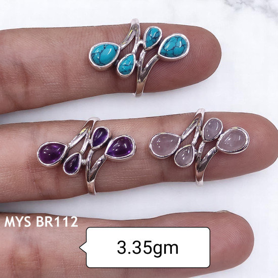 Wholesale Multi-Gemstone 4-Stone 925 Silver Branch Bypass Rings | MYS BR112 Wholesale Multi-Gemstone 4-Stone 925 Silver Branch Bypass Rings | MYS BR112