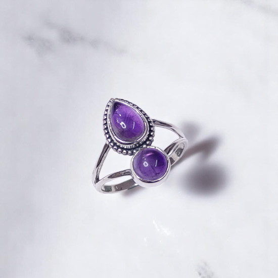 Wholesale Multi-Gemstone 2-Stone 925 Silver Open Cage Rings | MYS BR115 Wholesale Multi-Gemstone 2-Stone 925 Silver Open Cage Rings | MYS BR115