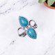 Wholesale Multi-Gemstone 2-Stone 925 Silver Open Shield Rings | MYS BR117 Wholesale Multi-Gemstone 2-Stone 925 Silver Open Shield Rings | MYS BR117