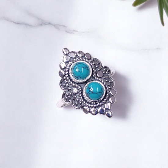 Wholesale Multi-Gemstone 2-Stone 925 Silver Vintage Balinese Rings | MYS BR118 Wholesale Multi-Gemstone 2-Stone 925 Silver Vintage Balinese Rings | MYS BR118