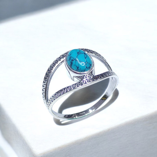 Wholesale 925 Sterling Silver Boho Open Eye Ring | Multi Gemstone Geometric Marquise Jewelry (MYS BR74)