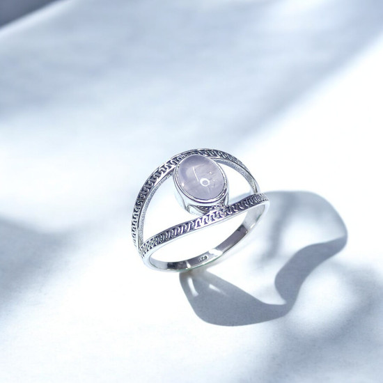 Wholesale 925 Sterling Silver Boho Open Eye Ring | Multi Gemstone Geometric Marquise Jewelry (MYS BR74)