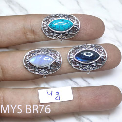 Wholesale 925 Sterling Silver Gemstone Ring | Vintage Oval Filigree Marquise Statement Jewelry (MYS BR76)