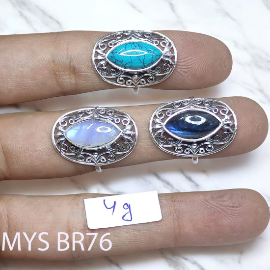 Wholesale 925 Sterling Silver Gemstone Ring | Vintage Oval Filigree Marquise Statement Jewelry (MYS BR76) Wholesale 925 Sterling Silver Gemstone Ring | Vintage Oval Filigree Marquise Statement Jewelry (MYS BR76)