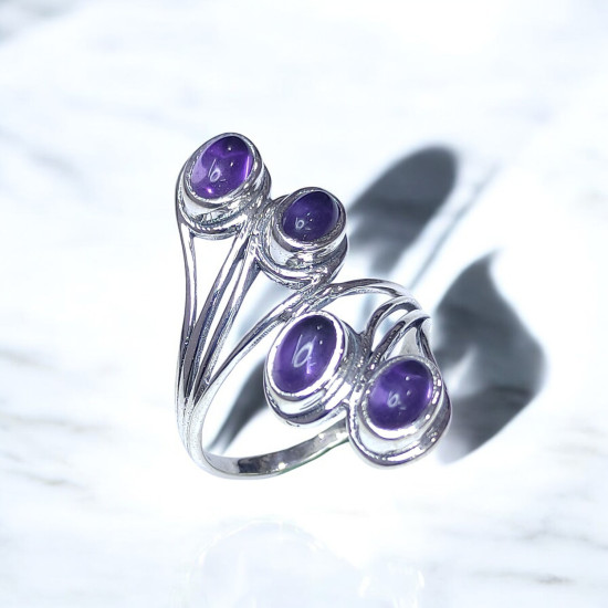 Wholesale 925 Sterling Silver Multi Stone Ring | Minimalist Bypass Oval Gemstone Cluster Jewelry (MYS BR77) Wholesale 925 Sterling Silver Multi Stone Ring | Minimalist Bypass Oval Gemstone Cluster Jewelry (MYS BR77)