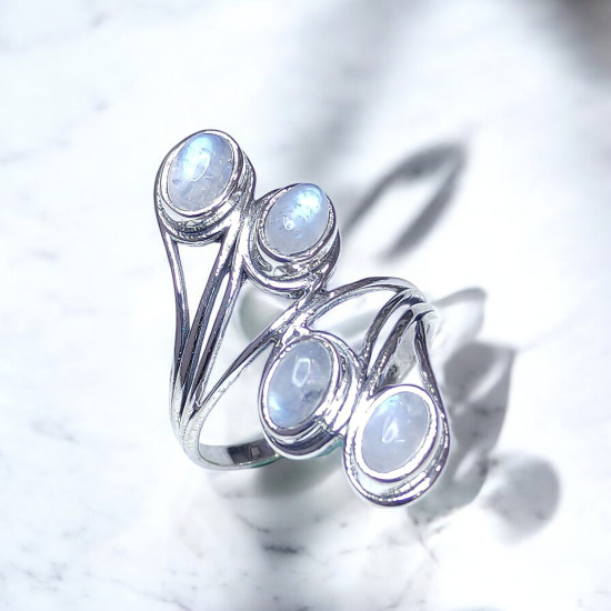 Wholesale 925 Sterling Silver Multi Stone Ring | Minimalist Bypass Oval Gemstone Cluster Jewelry (MYS BR77) Wholesale 925 Sterling Silver Multi Stone Ring | Minimalist Bypass Oval Gemstone Cluster Jewelry (MYS BR77)